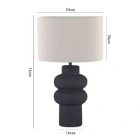 Isadora Ceramic Table Lamp, Matte Black