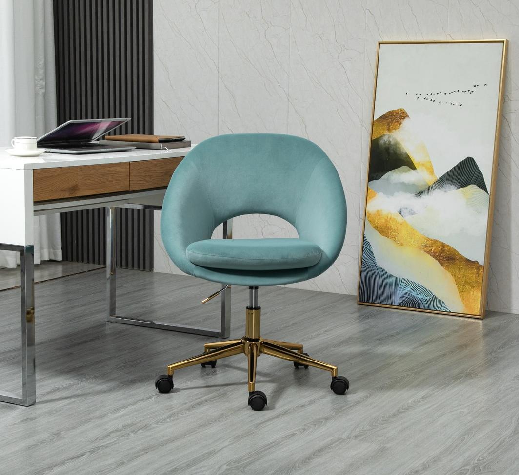 Octavia Mint Velvet Fabric Office Chair