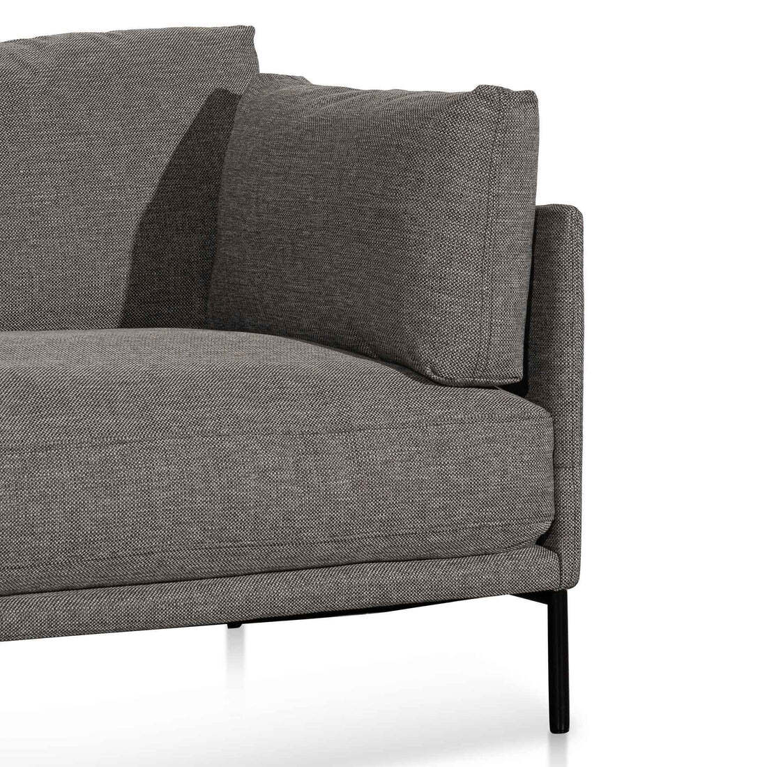 Memphis 4 Seater Left Chaise Fabric Sofa - Graphite Grey
