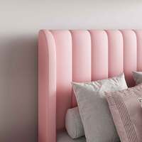 Charlotte Fabric Double Bed Frame - Dusty Pink