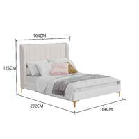 Charlotte Fabric Queen Bed Frame - Bone