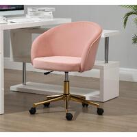 Kierra Pink Velvet Office Chair