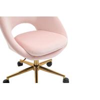 Octavia Pale Pink Velvet Fabric Office Chair