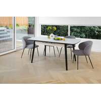 Nena Extension Dining Table, Snow White Ceramic