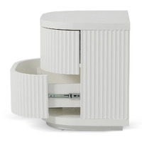 Cosmos Bedside Table - Full White