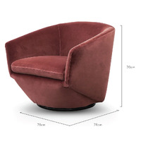 Blair Swivel Lounge Chair - Blood Orange Velvet