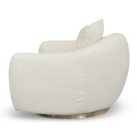 Milano Swivel Armchair - Ivory White Boucle
