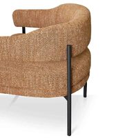 Diana Ginger Brown Fabric Armchair - Black Legs