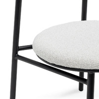 Set of 2 - Milan Fabric Dining Chair - Moon White Boucle