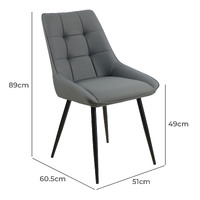 Ruwan Faux Leather Dining Chairs, Charcoal Set of 2