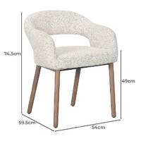 Set of 2 Chloe Upholstered Dining Chairs, Brown Leg