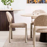 Emilie Set of 2 Textured Fabric Dining Chair, Autumn