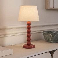 Pearl Orb Table Lamp - Rust