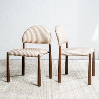 Emilie Set of 2 Dining Chair, Beige Walnut