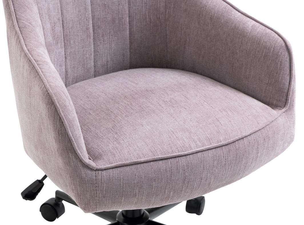 Stella Purple Lined Linen Fabric Upholstered Office Chair