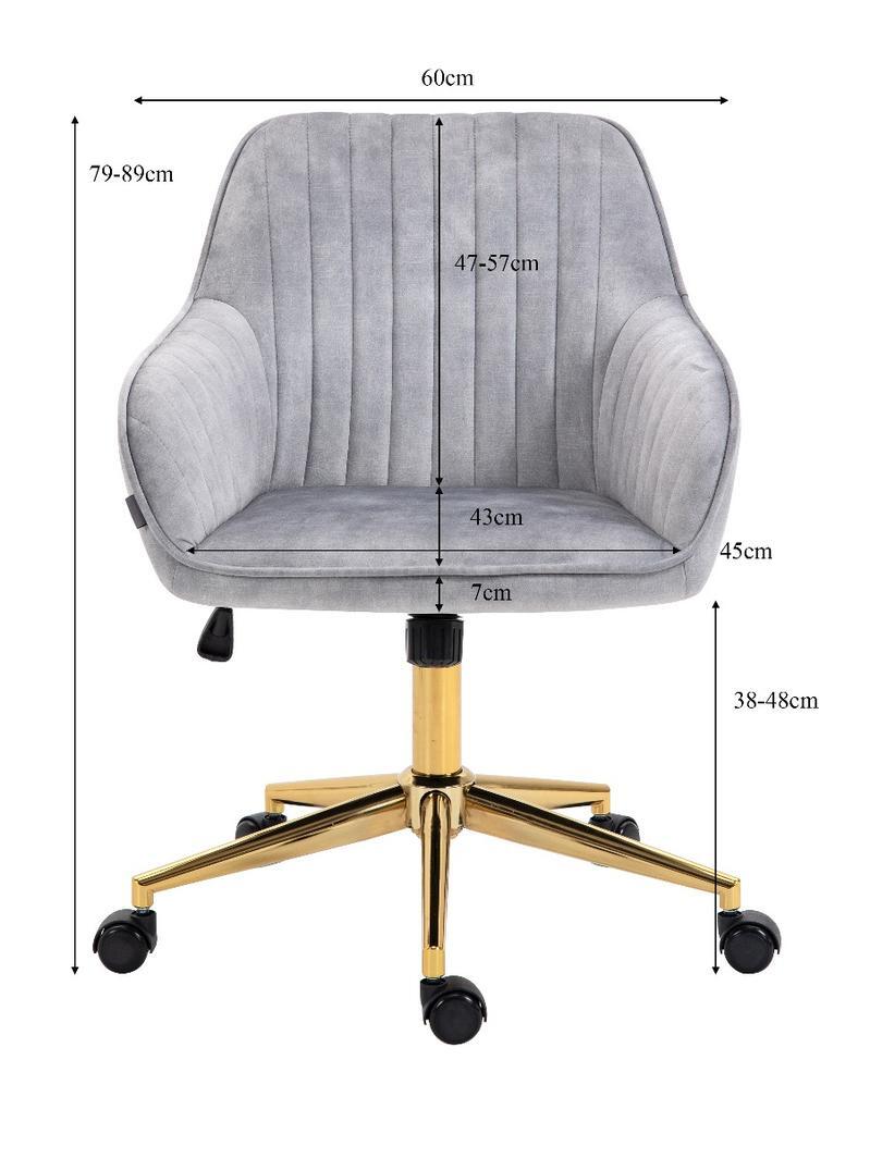 Ministry Silver Barred Velvet Office Chair