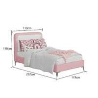 Sammy King Single Bed Frame - Dusty Pink