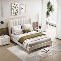 Charlotte Fabric Queen Bed Frame - Bone