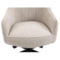 Stella Beige Lined Linen Fabric Upholstered Office Chair