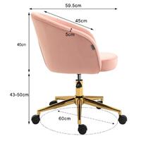 Kierra Pink Velvet Office Chair
