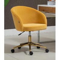 Kierra Yellow Velvet Office Chair