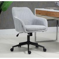 Teddy Light Grey Linen Fabric Upholstered Office Chair