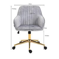 Ministry Silver Barred Velvet Office Chair