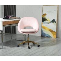 Octavia Pale Pink Velvet Fabric Office Chair