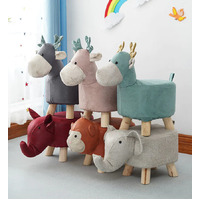 Pink Kids Ottoman Stool Deer Bench Seat