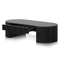 Francesca 1.3m Oval Coffee Table, Full Black Oak