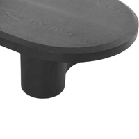 Jerrin Wooden Oval Coffee Table, Full Black