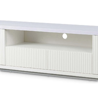 Cosmos 2m Veneer Top Entertainment TV Unit - Two Tone White