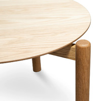 Nest of Ines Wooden Round Coffee tables - Natural