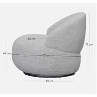 Elise Swivel Fabric Lounge Chair - Fog Grey