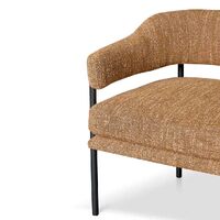 Diana Ginger Brown Fabric Armchair - Black Legs