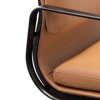 Alvin Low Back Office Chair - Saddle Tan in Black Frame