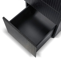Koppar 1.77m Left Drawer Office Desk - Black Oak