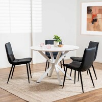 Vera Round Dining Table, White Marble