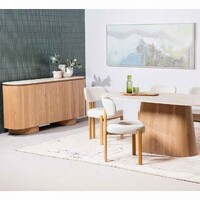 Windsor Buffet - White Travertine Matte Marble Top