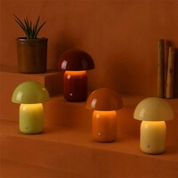 Mushroom LED CCT Dimmable Touch Table Lamp - Brick Red