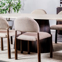 Emilie Set of 2 Dining Chair, Beige Walnut