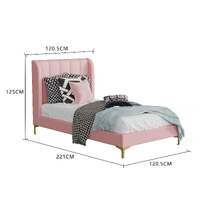 Charlotte Fabric King Single Bed Frame Dusty Pink
