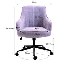 Stella Purple Lined Linen Fabric Upholstered Office Chair