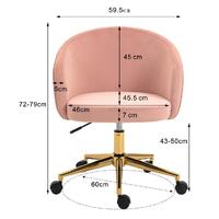 Kierra Pink Velvet Office Chair