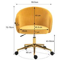 Kierra Yellow Velvet Office Chair