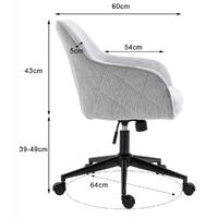 Teddy Light Grey Linen Fabric Upholstered Office Chair