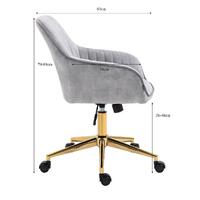 Ministry Silver Barred Velvet Office Chair