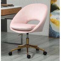Octavia Pale Pink Velvet Fabric Office Chair