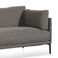 Memphis 4 Seater Left Chaise Fabric Sofa - Graphite Grey
