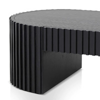 Francesca 1.3m Oval Coffee Table, Full Black Oak